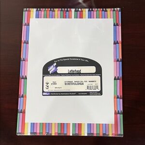 Colorful Pencil Border Letterhead Paper